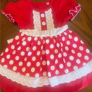 Red Polka Dot Kids Casual Dress